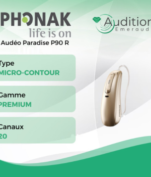 Audéo Paradise P90 R de chez Phonak au meilleur prix sur Herblay ou Saint Mandé. Centres auditifs professionnels à votre écoute et proche de vous.