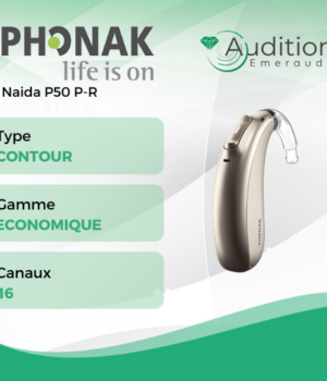 Naida P50 P-R de chez Phonak au meilleur prix sur Herblay ou Saint Mandé. Centres auditifs professionnels à votre écoute et proche de vous.