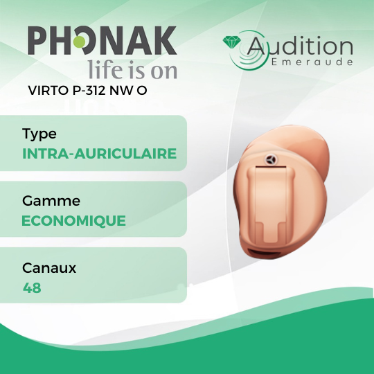 VIRTO P-312 NW O de chez Phonak au meilleur prix sur Herblay ou Saint Mandé. Centres auditifs professionnels à votre écoute et proche de vous.