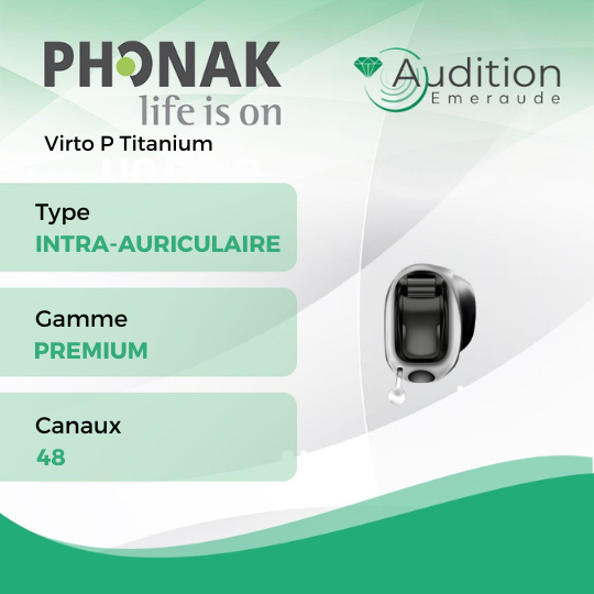 Virto P Titanium de chez Phonak au meilleur prix sur Herblay ou Saint Mandé. Centres auditifs professionnels à votre écoute et proche de vous.