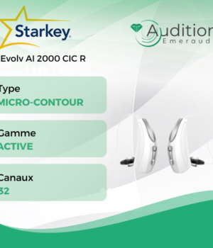 Evolv AI 2400 CIC de chez Starkey au meilleur prix sur Herblay ou Saint Mandé. Centres auditifs professionnels à votre écoute et proche de vous.