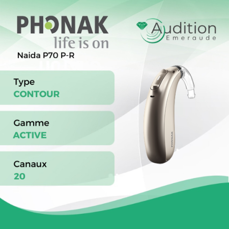 Naida P70 P-R de chez Phonak au meilleur prix sur Herblay ou Saint Mandé. Centres auditifs professionnels à votre écoute et proche de vous.