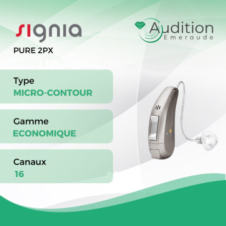 PURE2PX de chez Signia au meilleur prix sur Herblay ou Saint Mandé. Centres auditifs professionnels à votre écoute et proche de vous.